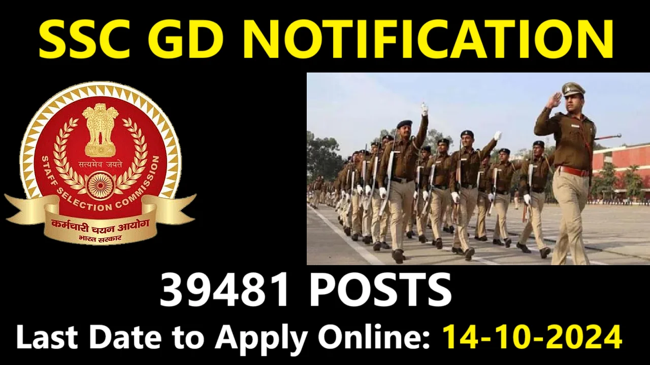 SSC GD Notification 39481 Posts